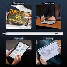 Lápiz óptico compatible con Apple Pencil con carga rápida - Lápiz óptico capacitivo de alta precisión compatible con iPad, Android, tabletas Microsoft, incluye puntas de repuesto y cable de carga, regalo para madre, familia, amigos, niños, cumpleaños, festividades - Multicolor - Ver 3