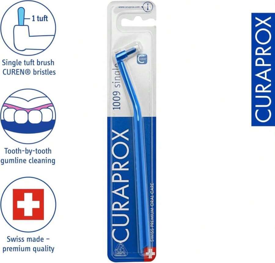 Curaprox CS 1009 Single Toothbrush \U2013 Braces, Implants And Isolated Teeth | Ultra-Soft Single Tuft | Targeted Gumline Cleaning - 白色 - 查看 1