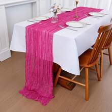 1/3pcs Yellow Cheese Cloth Tablecloth, Rustic Boho Cheese Cloth Tablecloth, Wedding Decoration, Birthday Party, Bridal Shower Table Center Decor - Multicolor - View 10