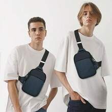 bicicleta para hacer ejercicioCXJYSD Mini Bolso Cruzado En El PechoPara Hombre Y Mujer Con Bolsillos Dobles Riñonera Impermeable Con Manos Libres Adecuado Para Deportes Al Aire Libre Correr Y Viajar Azul marino-01 - Azul marino01 - Ver 6