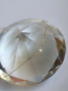 1pc S925 Sterling Silver Minimalist Romantic Heart Necklace, Women's Petite Sweet Elegant Cubic Zirconia Inlaid Heart-Shaped Clavicle Chain Necklace, Exquisite Gift - Love - View 4