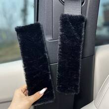 1/2件装汽车安全带肩垫毛绒纯色汽车安全带保护垫仿兔毛内饰配件 - 毛絨安全帶護肩 - 查看 13