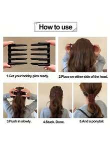 4pcs Women's Fashion Elegant Minimalist Claw Hair Clips, Suitable For Everyday Wear - Multicolor - View 2