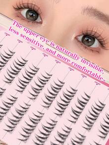 60片自粘猫爪假睫毛，自然妆效，无需胶水，轻盈舒适，可重复使用，适合日常佩戴，3秒轻松上手，睫毛簇和单根睫毛可选。 - C - 查看 4