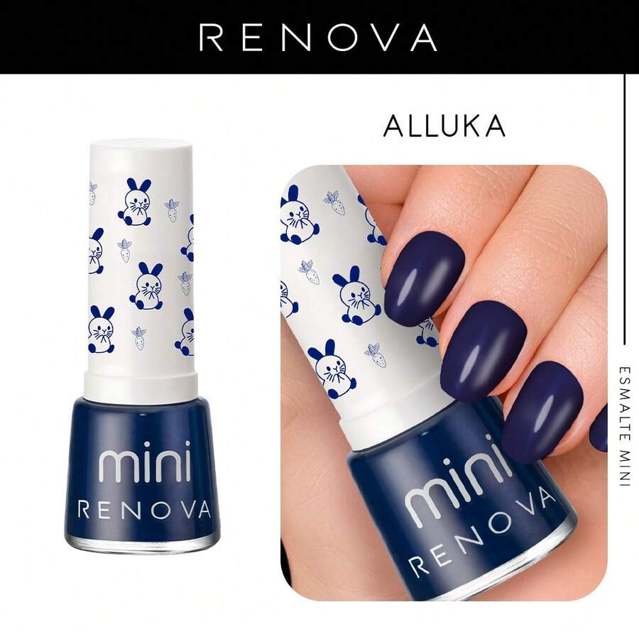 Esmalte de uñas MINI Renova, Color ALLUKA, 7.7ml - Azul Marino - Ver 1