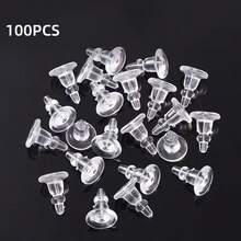 30pcs/50pcs Earring Earstud Plugs, Handmade DIY Jewelry Earring Accessories, Silicone Anti-Slip Anti-Lost Ear Plugs - Transparent - View 16
