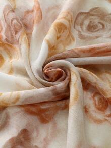 1 Peça Hijab Feminino com Estampa Floral em Aquarela, Lenço Versátil Macio e Respirável, Design Floral em Aquarela Bicolor Premium, Adequado para Uso Diário - Multicolorido - Visão 10