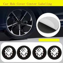 56mm/65mm Car Center Wheel Hub Cap Bone Skull Head Claw Wheel Decal Sticker - 4pcs - View 1