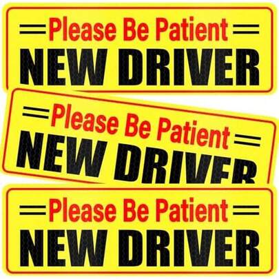 SINGARO New Driver Magnet For Car, 3Pcs Magnetic Reflective Novice Driver Stickers, Car Exterior Accessories, New Driver Vehicle Safety Signs(Black&Red)