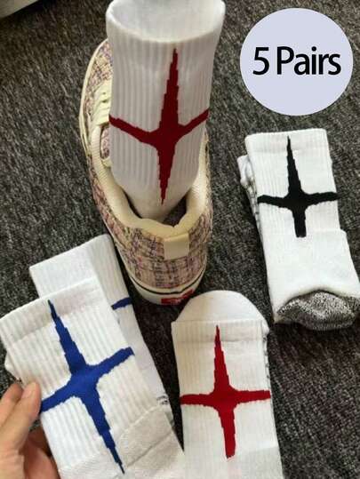 1/3/5双装新款十字星刀片篮球运动袜，专业训练比赛加厚毛圈中筒防滑袜，男女通用