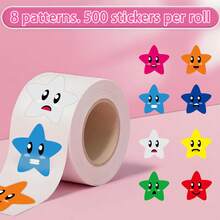 500pcs 8 Designs 1 Inch School Stickers, Teacher Reward Stickers, Classroom Supplies, Potty Training Stickers, Motivational Stickers - Multicolor - View 3
