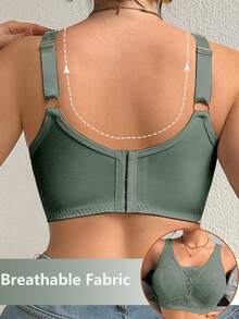 Plus Size Women Lace Patchwork Seamless Underwear, Suitable For Daily Wear And Various Occasions - Army Green - View 4