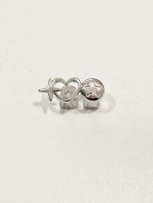 1 pieza Joyería de dientes con corazón hueco, estrella y cruz, versátil y de moda, adecuada para hombres y mujeres, ideal para festivales, fiestas, vacaciones, uso diario, exquisito para el Día de San Valentín, carnaval, boda, vuelta al colegio, joyería corporal, regalo de cumpleaños - Multicolor - Ver 7