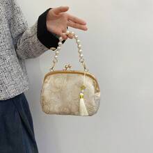 Stylish Women's Evening Bag,Bolsos De Mujer,Elegant Handbag With Pearl Beading,Gold Clutch,Clutch Purse For Women,Snap Closure, Embroidered Print, Small Size, Shoulder Bag, Suitable For Evening Banquets, Parties, Dances, Weddings, Gifts For Teachers, Gifts For Women, Valentine's Day Gifts, Mother's Day Gifts, Bridesmaid Bags, Bridal Bags.,Party - 彩色 - 查看 11