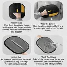 1pc Pet Hair Removal Glove – Reusable Fur Cleaning Glove For Cats And Dogs, Effectively Removes Pet Hair From Carpets, Sofas, Pet Beds And Furniture, Easy To Use Household Cleaning Tool - Multicolor - View 3