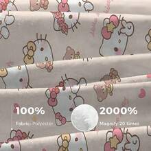 SANRIO Hello Kitty主题法兰绒毯，象牙白底色，饰以可爱的Hello Kitty图案，点缀着蝴蝶结、爱心和泰迪熊，柔软的层次感配色，清新治愈的氛围，温暖可爱的风格，适合作为礼物或家居装饰，可用作披毯、空调毯、沙发毯，非常适合沙发、卧室、露营、旅行，实用且具有纪念意义。 - 彩色 - 查看 9
