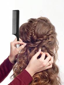 8pcs Minimalist Pointed Tail Comb Steel Needle Hair Styling Comb, Highlighting Sectioning Long Tail Comb For Haircut - Multicolor - View 2