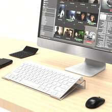 1pc Acrylic Keyboard Stand - Compact Desktop Riser For Keyboard And Mini PC, Space-Saving Design, Ideal For Modern Office | Stylish Keyboard Holder | Durable Plastic Base