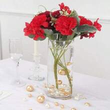 200克人造无孔漂浮珍珠，混合尺寸10毫米/16毫米/20毫米，可用于花瓶填充、婚礼装饰、漂浮蜡烛装饰、家居摆件，适合DIY婚礼、生日、主题派对、情人节、万圣节、圣诞节装饰（含水珠） - 金色+白色 - 查看 4