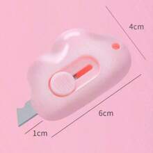 10pcs Mini Retractable Multi-Function Knives, Cloud Flower Shaped Pocket Knife, Plastic Letter Opener With Keychain Hole, 3 Random Shapes - Multicolor - View 11