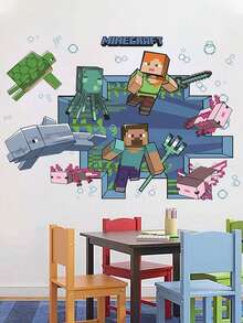 Minecraft Hình dán tường có thể tháo rời Paradoni - Được làm từ chất liệu vinyl có thể tái sử dụng, rất thích hợp để trang trí phòng. Bộ hình dán tường theo chủ đề này được thiết kế tỉ mỉ để bổ sung cho không gian phòng ngủ, cung cấp các giải pháp trang trí sáng tạo và có thể tùy chỉnh. Áp dụng cho bề mặt tường trong nhà. - Nhiều màu - Xem 5