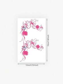 1 Piece Of Tattoo Sticker Temporary Tattoo Sticker, Y2K Style Butterfly Rose Flower Vine Pattern Waterproof And Sweatproof Washable Non-Reflective Arm And Shoulder Simulation Tattoo Suitable For Fashionable People And Can Last 3-5 Days - Multicolor - View 2