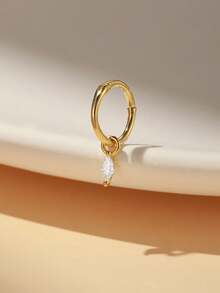 1 đôi bông tai kẹp hình lá bằng bạc Sterling 925, kiểu dáng cổ điển, phù hợp để đeo hàng ngày, dự đám cưới, tiệc tùng, lễ đính hôn, là món trang sức cao cấp. - Vàng - Xem 7