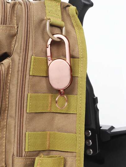 Outdoor Full Metal Easy Pull Retractable Carabiner Keychain, Anti-Lost Metal Easy Pull Hook