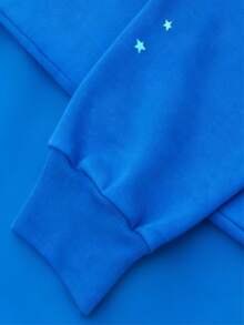 Spider Web Print Hoodie Men's Gothic Punk Long-Sleeve Sweatshirt Set Street Style Fall Casual Hip-Hop Oversized Pullover - 藍色 - 查看 5