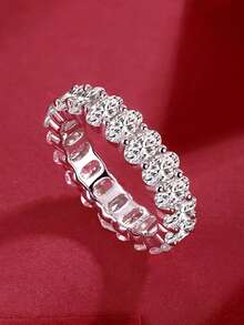 Nhẫn Moissanite bạc 925 cao cấp dành cho nữ, không gây dị ứng, thích hợp làm nhẫn đính hôn/cưới, quà tặng ngày Valentine/sinh nhật, hộp quà chống oxy hóa. - nhẫn - Xem 6