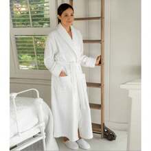 Bosphora Unisex Adult Bathrobe – 100% Cotton, One Size Fits Most, Soft & Absorbent Perfect For Men & Women | Modern Design - trắng - Xem 1