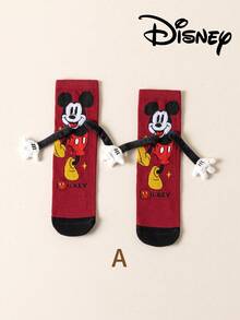 3 Pairs Cute 3D Disney Mickey Mouse Knee High Socks, Children's Christmas Thigh High Socks, Fashionable Kids Party Tall Socks, High Quality Gift. Back To School Season, Fun & Stylish Disney Fans, Family Gathering Christmas Gift Tote Socks - Multicolor - View 17