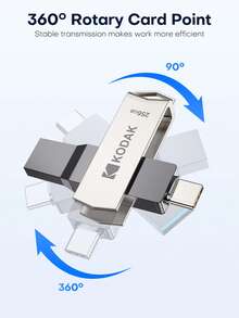 Kodak 100% 原装柯达 K273C 双卡口 USB 闪存盘 64GB/128GB 高速 USB3.2 闪存盘 金属 OTG 闪存盘 - 彩色 - 查看 5