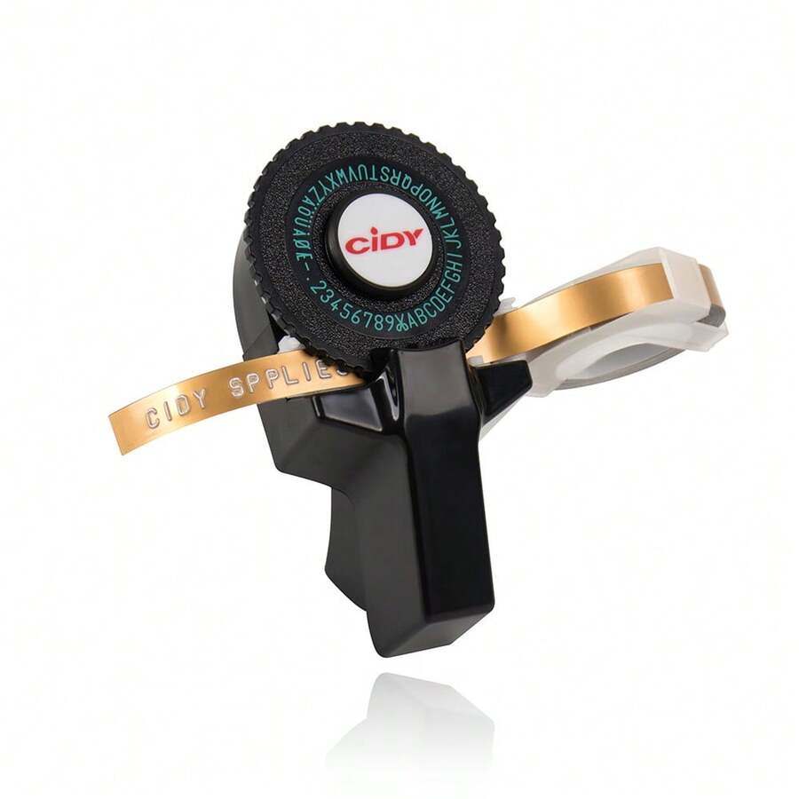 Cidy Label Maker With 2 Rolls Of Label Tape, Manual Typewriter Style 3D Label Printer - Black - View 1