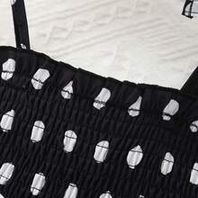 Mommbabay Summer Girls Bowknot Strap Dress, Baby Girl Cute Sleeveless Polka Dot Print Sundress With Hat - Black - View 4