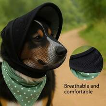 The New Dog Face Mask Protects Against Eating And Biting. The Dog Head Cap Is Made Of Breathable Mesh Material And Has An Adjustable Buckle Design, Suitable For Medium And Small Dogs - Multicolor - View 6
