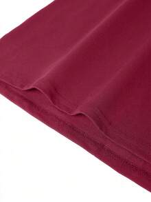 男士休闲心形字母印花圆领背心 - 酒紅色 - 查看 6