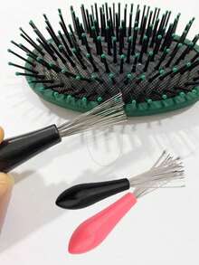 2pcs Hair Brush Cleaning Brush, Comb Cleaner, Cleaning Tool, Comb Debris Remover, Cleaning Supplies, Hair Brush Cleaner, Mini Comb Cleaning Brush, Comb Cleaning Tool - Multicolor - View 2