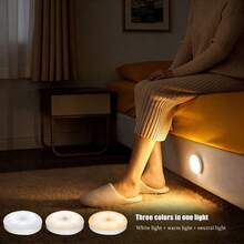 2pcs/1pc Motion Sensor Night Light, Rechargeable Sensor Lamp With Warm White And Cool White Light Options, Suitable For Living Room, Study, Bedroom And Home Decor - Human Body Sensor Night Light - View 3