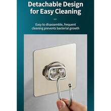 5pcs Adhesive Lid Holders, Compatible With Caraway Pans, Nail-Free Wall Hooks, Self-Adhesive Hooks, Heavy Duty, Transparent Damage Free, Suitable For Bathroom, Kitchen And Office Kitchen Items Kitchen Accessories Kitchen Tools