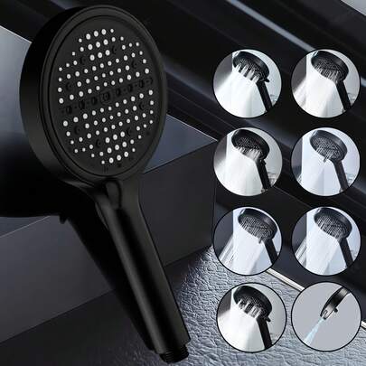 1pc High Pressure Shower Head, 8 Adjustable Modes, Large Spray Panel, Bathroom Shower Faucet