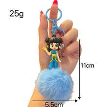 Mattel K-Pop 女巫组合毛球钥匙扣吊坠，背包挂饰，汽车钥匙链，可爱钥匙圈，卡通情侣包包挂饰，冬季 - 彩色 - 查看 5