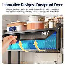 4-Tier Over Sink Dish Draining Rack, Adjustable Width And Height, With Phone Holder, Cup Holder, Knife And Chopstick Holder, Cutting Board Rack, Space-Saving Rack - màu đen - Xem 9