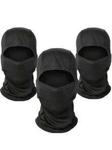 1件装男女通用纯色拉法帽，户外保暖帽围巾套装，骑行滑雪面罩围脖，防风防寒，适合日常佩戴、滑冰、滑雪及其他活动