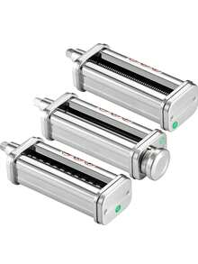 Pasta Attachment For KitchenAid Stand Mixer, Stainless Steel Pasta Roller Cutter Set Including Pasta Sheet Roller, Spaghetti And Fettuccine Cutter, 8 Adjustable Thickness Knob Pasta Maker, 3Pcs - Silver - View 8