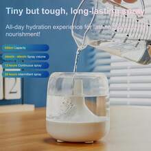 650ml Humidifiers For Home, USB Desk Humidifier With 6-Color Changing LED Night Light, Up To 20H Long Lasting Spray, Quiet Cool Mist Humidifier For Bedroom & Office, White - White - View 5