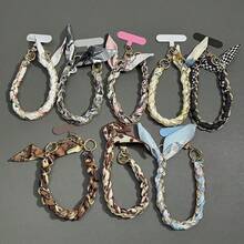 合金多元素挂绳 1 件装 多功能短款手机挂绳 编织优雅手机带 通用手机吊坠项链 带透明夹子 实用礼物 春季生日礼物 - 彩色 - 查看 4