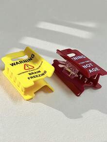 1个女士警示标志爪形发夹，“请勿靠近”爪形发夹，趣味黄色发夹，适合打造浓密、张扬的发型，是送给同事和朋友的绝佳礼物 - 波西米亚街头风 - 彩色 - 查看 6