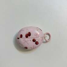 Minimalist Pink Bowknot Cherry Hanging Loop Earphone Case Compatible With Huawei Freebuds 7i, Freebuds 2, Freebuds SE3, Freebuds 5i, Buds Pro 3, Cute Korean Style Earphone Case - Pink - View 10