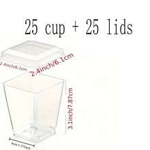 100/50/30/25 piezas Tazas cuadradas con tapa para mousse, tazas de postre transparentes, tazas de postre mini reutilizables, suministros para fiestas, tazas para mousse, tazas para pudín, adecuadas para viajes al aire picnics. Tazas cuadradas transparentes para helado y mousse con tapas transparentes. Tazas de postre, tazas de pudín, accesorios con características de baja temperatura y fácil limpieza. Adecuadas para cafeterías, aperitivos, bufés, hogares, invitados, cocinas, fiestas de repostería, pudín, tarta de queso, mousse, gelatina en tazas pequeñas - transparente - Ver 16